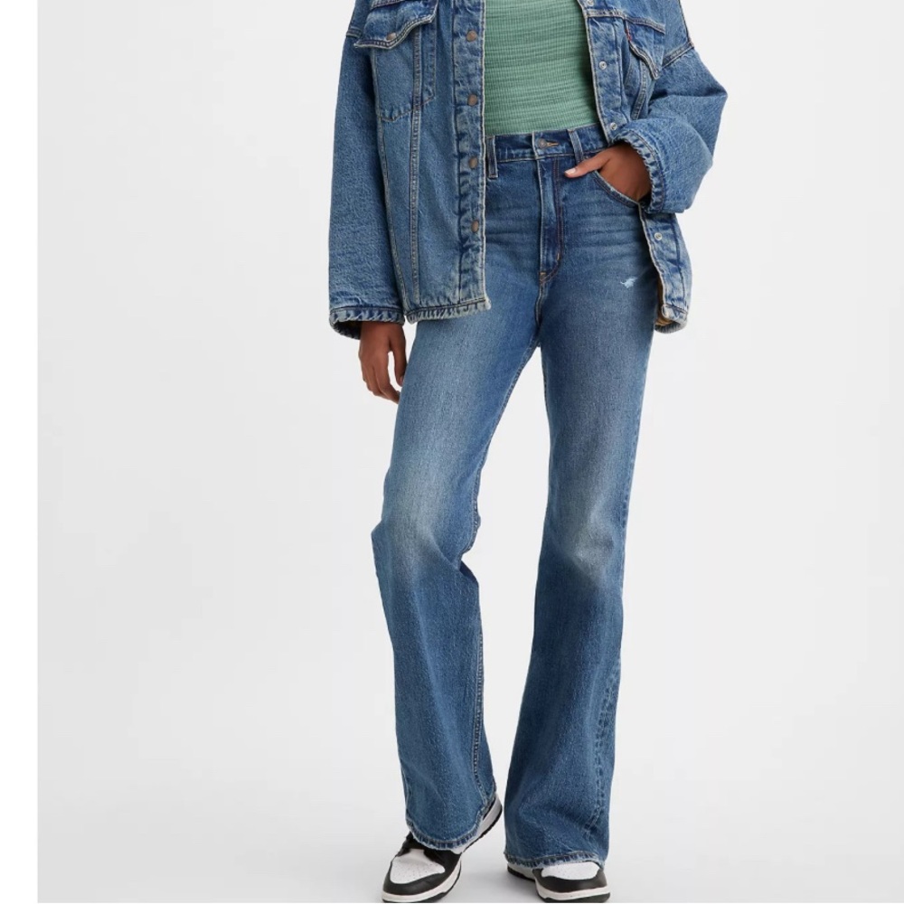 Levi’s high rise fit and flare dark wash